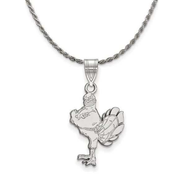 Sterling Silver Virginia Tech Hokies Large Logo Necklace -...